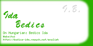 ida bedics business card